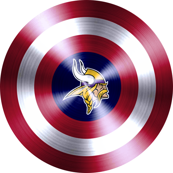 Captain American Shield With Minnesota Vikings Logo vinyl decal